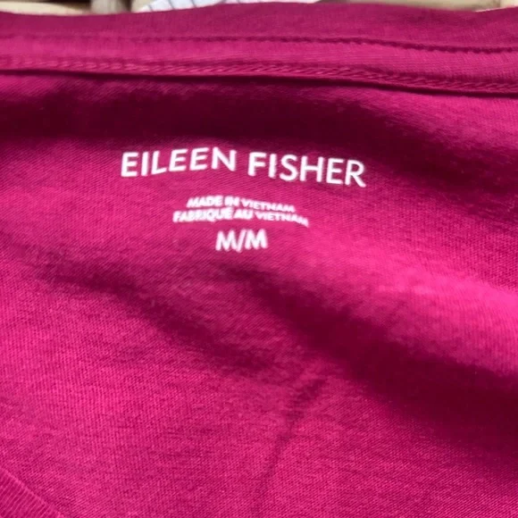 Eileen Fisher Organic Cotton Slubby Jersey V-Neck‎ Top medium workwear layered - Picture 5 of 8
